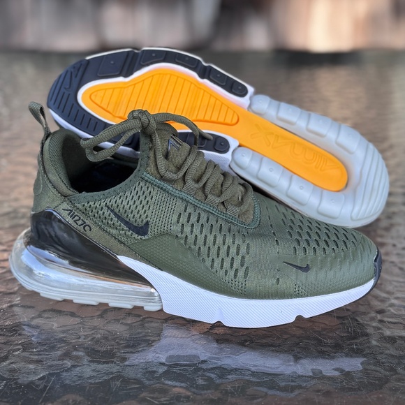 Nike Air Max 270 Olive Green Black Yellw Men/YOUTH 7 or WOMENS 8.5 - Picture 1 of 6